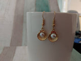 Clamshell earrings, seashell earrings, beach earrings, summer earrings, mermaid earrings, gifts for her, nautical earrings, pearl earrings