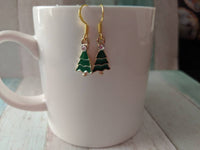 Christmas tree earrings, Christmas jewelry, gifts for her, stocking stuffers, festive earrings, stocking fillers, charm earrings,