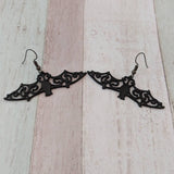 Bat earrings, bat jewellery, animal earrings, animal jewellery, gothic earrings, gothic jewellery, goth earrings, goth jewellery,