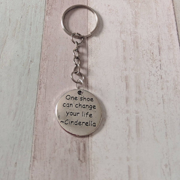 Quote keyring, fandom jewelry, gifts for her, inspiration keychain, shoe keyring, encouragement gift, girl keyring, inspiring gifts,