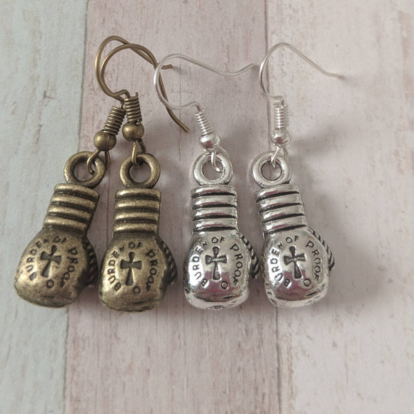 Boxing glove earrings, fitness earrings, fitness gifts, gifts for her, charm earrings, boxer gift, novelty earrings, fandom earrings