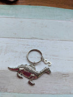 Dinosaur keyring, dinosaur gift, dinosaur charm, dinosaur jewellery, personalised keychain, Christmas gift, girlfriend gifts, bff gift