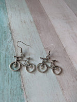 Bike earrings, sports gifts, cyclists gifts, bicycle gifts, bicycle jewellery, cycling earrings, novelty earrings, stocking stuffers