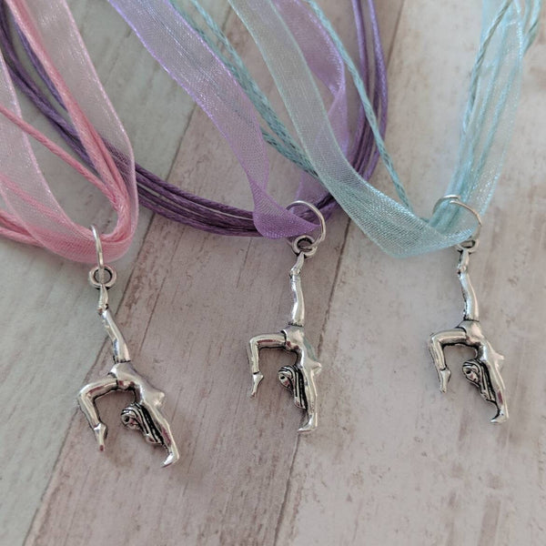 Kids necklace, gymnast necklace, children's jewellery, party favours, hobby necklace, gym necklace, kids jewelry, gifts for her, Christmas