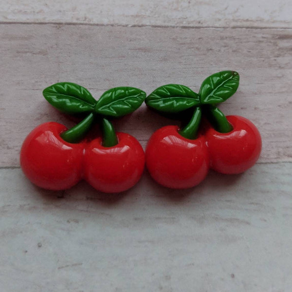 Cherry earrings, stud earrings, fruit earrings, gifts for her, retro earrings, kawaii earrings, rockabilly earrings, girl earrings,