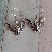 Bat earrings, bat jewellery, gothic earrings, gothic jewelry, gifts for her, bat gift, kitsch earrings, emo earrings, sister gifts, bff gift