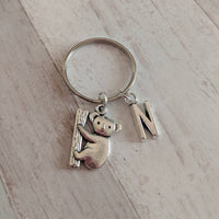 Koala keyring, koala gifts, personalised keyring, charm keyring, animal lover gifts, initial keyring, gifts for her, birthday gifts,