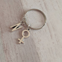 Feminist keyring, initial keyring, gifts for her, personalised keyring, sister gifts, womens accessory, girls keyring, bff gifts, Venus gift