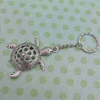 Turtle Keychain, turtle Keyring, tortoise gifts, turtle themed, tortoise inspired, tortoise lover gifts, nautical themed, reptile themed,