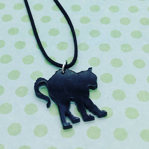 Cat necklace, cat jewellery, Halloween necklace, Halloween gifts, cat lover gifts, gothic necklace, gothic jewelry, gifts for her, bff gifts