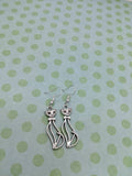 Cat earrings, retro earrings, cat jewellery, animal earrings, animal jewellery, gifts for her, cat lover gifts, charm earrings, kitten gifts