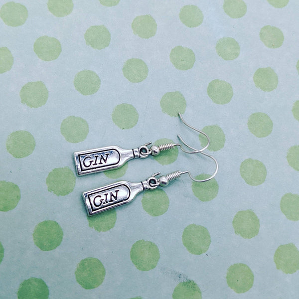 Gin earrings, novelty earrings, drinking gifts, girl earrings, gifts for her, gin gifts, novelty gifts, novelty jewelry, sister gifts,