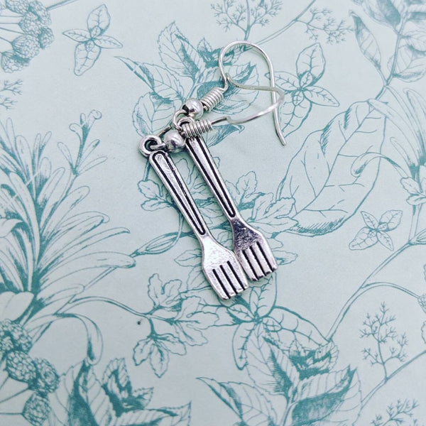 Fork earrings, novelty earrings, novelty jewelry, quirky earrings, chef gifts, charm earrings, sister gifts, cute earrings, cute jewelry