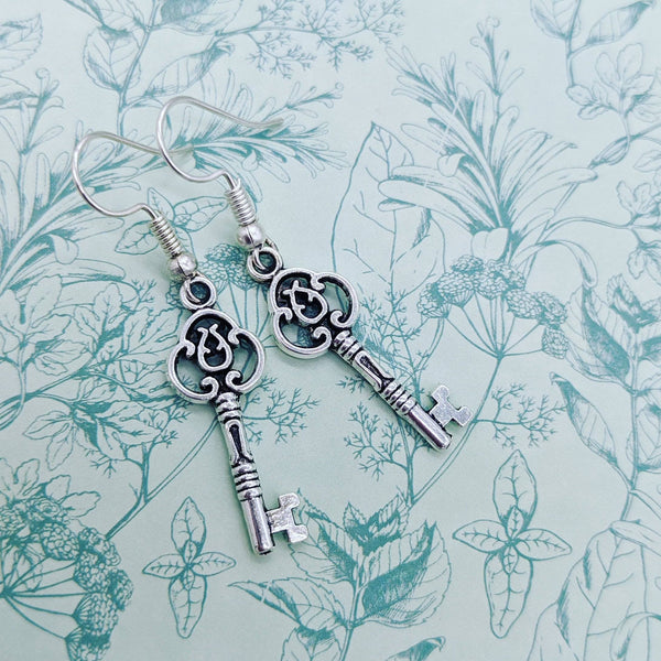 Celtic key earrings,