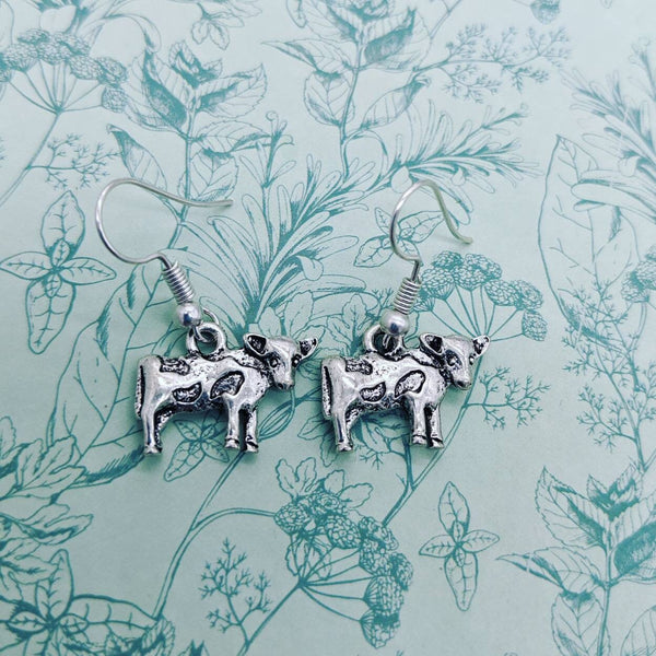 Cow earrings, cow jewelry, cow lover gifts, animal earrings, animal jewelry, animal lover gifts, sister gifts, bff gifts, charm earrings