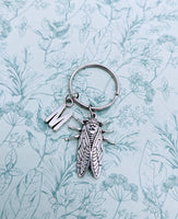 Cicada keychain, insect keyring, personalized keychain, cicada lover gifts, gothic gifts, beetle gifts, beetle keychain, bff gifts,