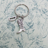 Shoe keychain, cowboy keyring, bff gifts, sister gifts, secret santa, personalized keychain, line dancing gifts, bag charm, bag accessories,