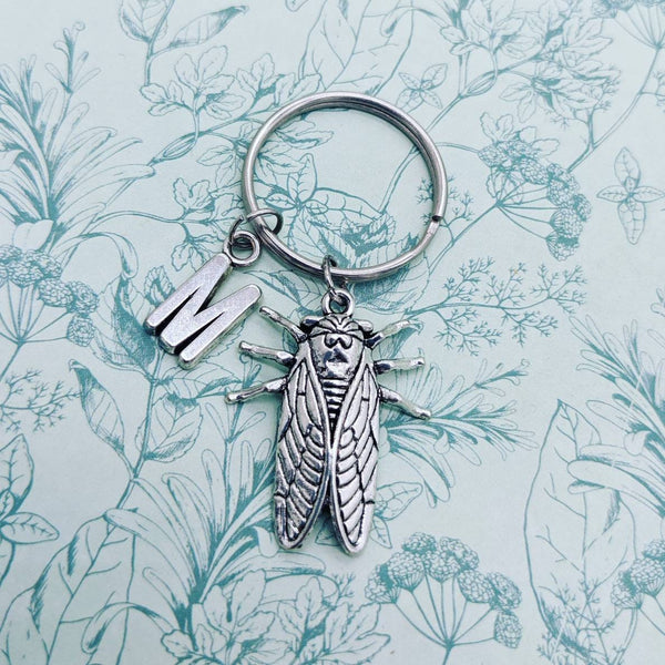 Cicada keychain, insect keyring, personalized keychain, cicada lover gifts, gothic gifts, beetle gifts, beetle keychain, bff gifts,