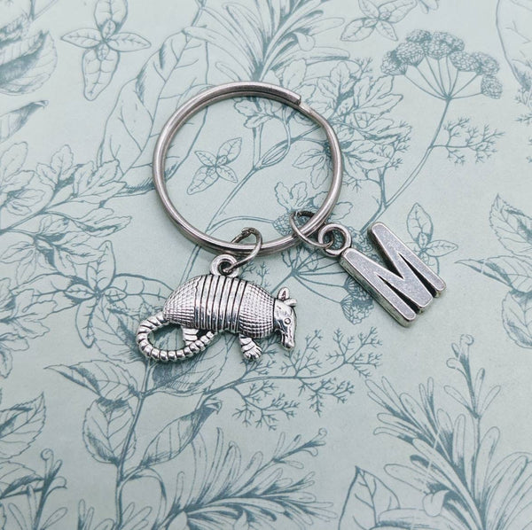 Armadillo animal keyring personalised,