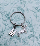 Daschund keyring, dog keychain, dog lover gifts, initial keychain, personalized keychain, bff gifts, animal keyring, animal lover gifts,