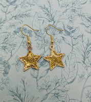 Star earrings, Christmas earrings, Christmas jewelry, Christmas lover gifts, glittery earrings, secret santa gifts, star jewellery,