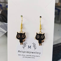 Cat earrings, cat jewelry, novelty earrings, novelty jewelry, animal lover gifts, animal jewelry, animal earrings, pet earrings,