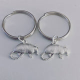 Armadillo animal keyring personalised,