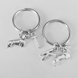 Daschund keyring, dog keychain, dog lover gifts, initial keychain, personalized keychain, bff gifts, animal keyring, animal lover gifts,