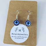 Evil eye earrings, evil eye jewelry, gifts for her, Turkish jewelry, casual earrings, blue earrings, bff gifts, birthday gifts, novelty gift