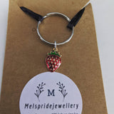 Strawberry keychain, strawberry gifts, strawberry charm, fruit gifts, summer gifts, summer keychain, farmer gifts, birthday gifts,
