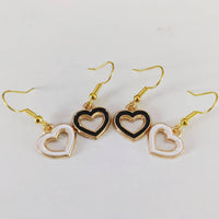 Heart earrings, heart jewelry, cute earrings, sister gifts, bff gifts, heart gifts, love earrings, love jewelry, black earrings,