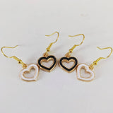 Heart earrings, heart jewelry, cute earrings, sister gifts, bff gifts, heart gifts, love earrings, love jewelry, black earrings,