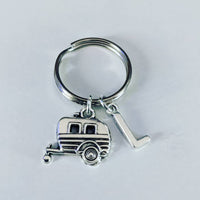 Caravan keyring, caravan keychain, caravaning gifts, sister gifts, bff gifts, camper keychain, caravan gifts, initial keychain, bag charm