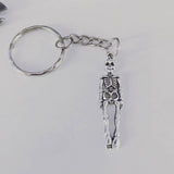 Skeleton keyring, Halloween keychain, skeleton gift, gothic keyring, gothic gifts, skull keyring, Halloween party, party favours