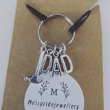 Dad keyring, hammer keychain, daddy gift, gifts for him, father's Day gifts, mens jewelry, personalised gift, new dad gift, hammer gifts,