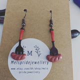 Fork earrings, sausage earrings, novelty earrings, novelty jewelry, foodie gifts, foodie earrings, bff gifts, sister gifts, barbecue earring