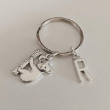 Koala keyring, koala gifts, personalised keyring, charm keyring, animal lover gifts, initial keyring, gifts for her, birthday gifts,