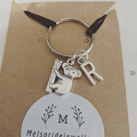 Koala keyring, koala gifts, personalised keyring, charm keyring, animal lover gifts, initial keyring, gifts for her, birthday gifts,