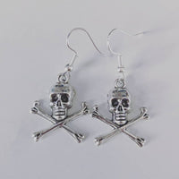 Skull earrings, skull jewelry, charm earrings, pirate earrings, punk earrings, punk jewelry, gothic earrings, gothic jewelry,