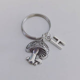 Mushroom keyring, mushroom keychain, mushroom lover gifts, bag charm, stocking stuffers, bff gifts, initial keychain, bff gifts, gift ideas