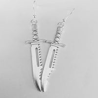 Dagger earrings, knife earrings, statement earrings, statement jewelry, bff gifts, sister gifts, charm earrings, dagger gifts, hunting gifts