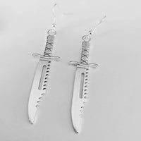 Dagger earrings, knife earrings, statement earrings, statement jewelry, bff gifts, sister gifts, charm earrings, dagger gifts, hunting gifts