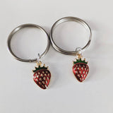 Strawberry keychain, strawberry gifts, strawberry charm, fruit gifts, summer gifts, summer keychain, farmer gifts, birthday gifts,