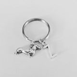 Daschund keyring, dog keychain, dog lover gifts, initial keychain, personalized keychain, bff gifts, animal keyring, animal lover gifts,