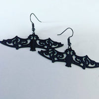 Bat earrings, bat jewellery, animal earrings, animal jewellery, gothic earrings, gothic jewellery, goth earrings, goth jewellery,