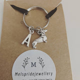 Daschund keyring, dog keychain, dog lover gifts, initial keychain, personalized keychain, bff gifts, animal keyring, animal lover gifts,