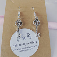 Celtic key earrings,