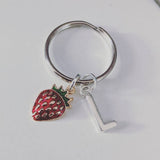 Strawberry keychain, strawberry gifts, strawberry charm, fruit gifts, summer gifts, summer keychain, farmer gifts, birthday gifts,