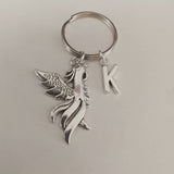 Phoenix keychain, phoenix keyring, phoenix gifts, bird keyring, bird gifts, sister gifts, fandom jewelry, bird keychain, initial keychain