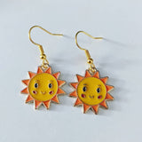 Sunshine earrings, sun earrings, charm earrings, sister gifts, bff gifts, birthday gifts, fun earrings, novelty jewelry, novelty earrings,